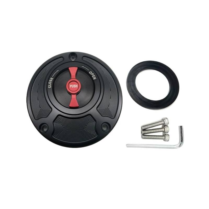 Tankdeckel Für Y&amaha Für FZ6 Für FZ6R Für FZ1 Für R1 Für R6 Für R6S Alle Jahre Motorrad Tankdeckel Abdeckung Zubehör(Black Red) von DHAEY