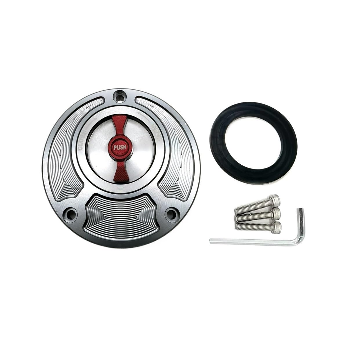 Tankdeckel Für Y&amaha Für FZ6 Für FZ6R Für FZ1 Für R1 Für R6 Für R6S Alle Jahre Motorrad Tankdeckel Abdeckung Zubehör(Gray Red) von DHAEY