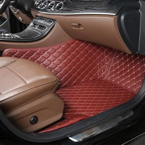 Auto Fußmatten 1Pc Custom Auto Fußmatten Teppich Boden Liner Leder Für Chery Für Omoda Für C5 2022 2023 2024 rutschfeste Allwetter-Automatte(Copilot-Wine Red) von DHDYJSA