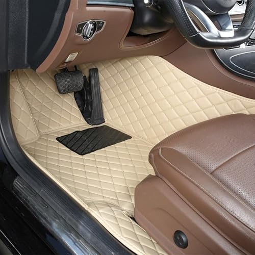 Auto Fußmatten 1Pc Custom Auto Fußmatten Teppich Boden Liner Leder Für Chery Für Omoda Für C5 2022 2023 2024 rutschfeste Allwetter-Automatte(Driver-Beige) von DHDYJSA