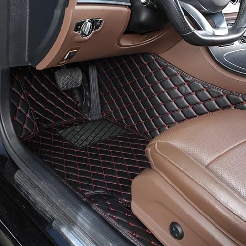 Auto Fußmatten 1Pc Custom Auto Fußmatten Teppich Boden Liner Leder Für Chery Für Omoda Für C5 2022 2023 2024 rutschfeste Allwetter-Automatte(Driver-Black Red) von DHDYJSA