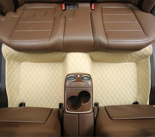 Auto Fußmatten 1Pc Custom Auto Fußmatten Teppich Boden Liner Leder Für F36 2014 2015 2016 2017 2018 2019 rutschfeste Allwetter-Automatte(Back Row-Beige) von DHDYJSA