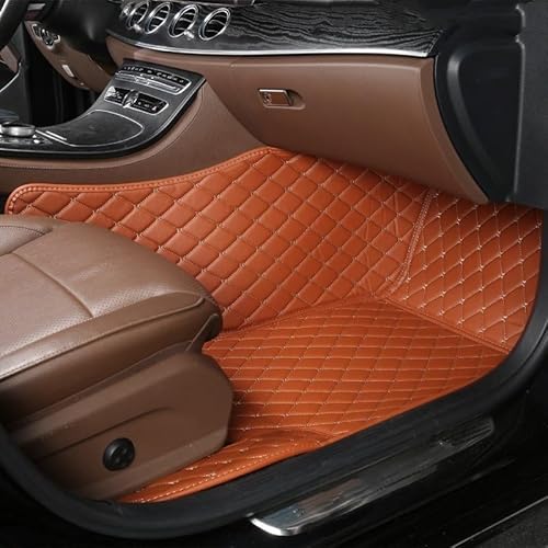 Auto Fußmatten 1Pc Custom Auto Fußmatten Teppich Boden Liner Leder Für Hyundai Für Palisade 2021 2022 2023 rutschfeste Allwetter-Automatte(Copilot-Brown) von DHDYJSA