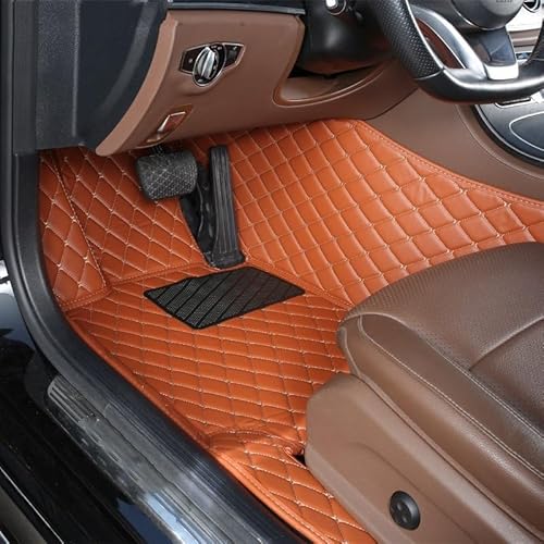 Auto Fußmatten 1Pc Custom Auto Fußmatten Teppich Boden Liner Leder Für Hyundai Für Palisade 2021 2022 2023 rutschfeste Allwetter-Automatte(Driver-Brown) von DHDYJSA