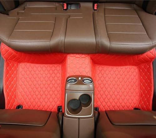 Auto Fußmatten 1Pc Custom Car Fußmatten Teppich Boden Liner Leder Für Kia Für Sorento 2009 2010 2011 2012 rutschfeste Allwetter-Automatte(Back Row-Red) von DHDYJSA