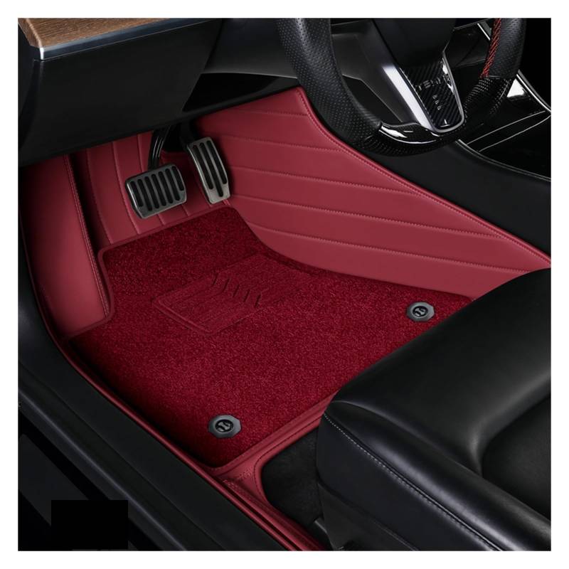 Auto Fußmatten Auto-Fußmatten Komplettes Set Mit Innenausstattung Für Chevrolet Für Orlando 2012 2012 2014 rutschfeste Allwetter-Automatte(Wine Red) von DHDYJSA