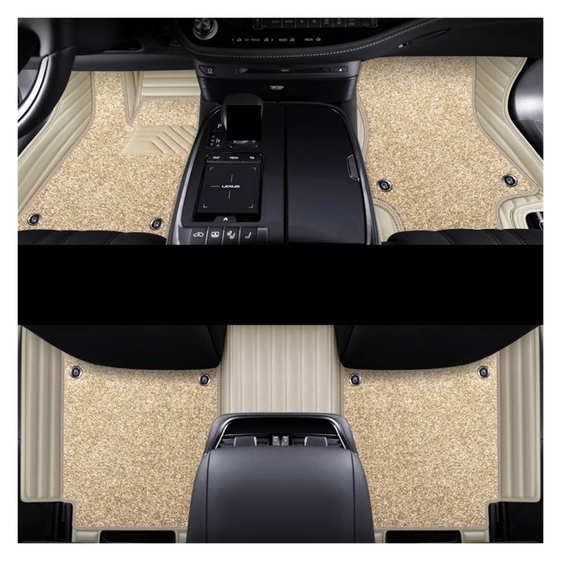 Auto Fußmatten Auto-Fußmatten Teppiche Styling Innenausstattung Für Range Für Rover Für Sport 2014 2016 2018 2020 2021 rutschfeste Allwetter-Automatte(Double beige2) von DHDYJSA