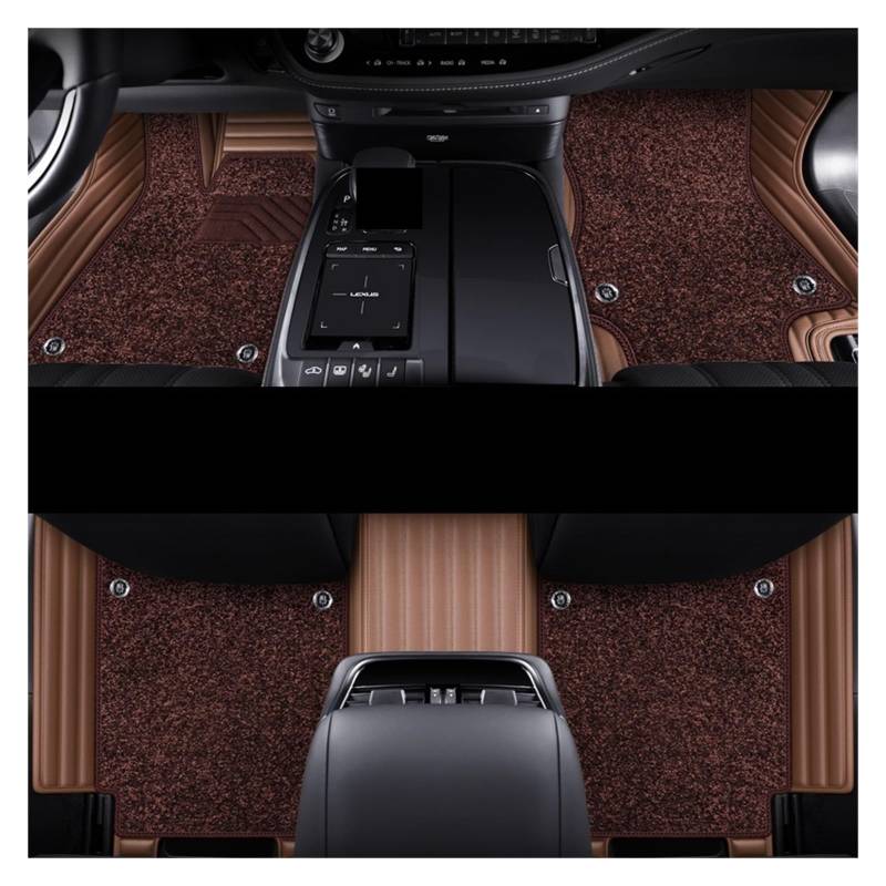 Auto Fußmatten Auto-Fußmatten Teppiche Styling Innenausstattung Für Range Für Rover Für Sport 2014 2016 2018 2020 2021 rutschfeste Allwetter-Automatte(Double brown2) von DHDYJSA