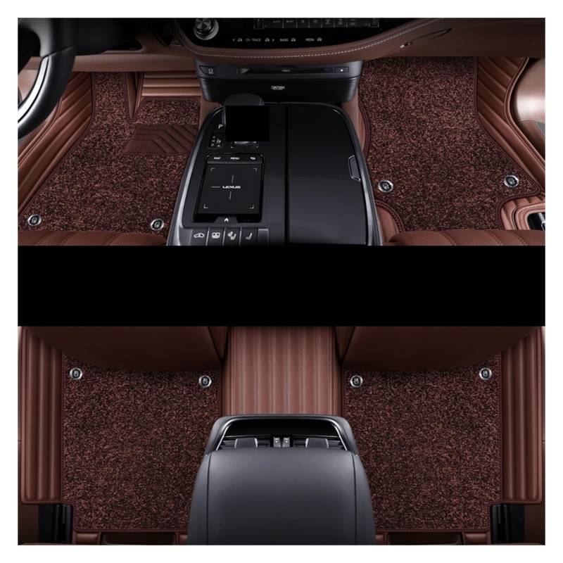 Auto Fußmatten Auto-Fußmatten Teppiche Styling Innenausstattung Für Range Für Rover Für Sport 2014 2016 2018 2020 2021 rutschfeste Allwetter-Automatte(Double coffee2) von DHDYJSA