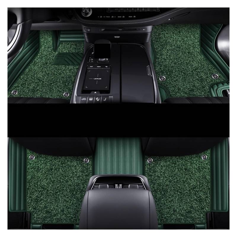 Auto Fußmatten Auto-Fußmatten Teppiche Styling Innenausstattung Für Range Für Rover Für Sport 2014 2016 2018 2020 2021 rutschfeste Allwetter-Automatte(Double green2) von DHDYJSA