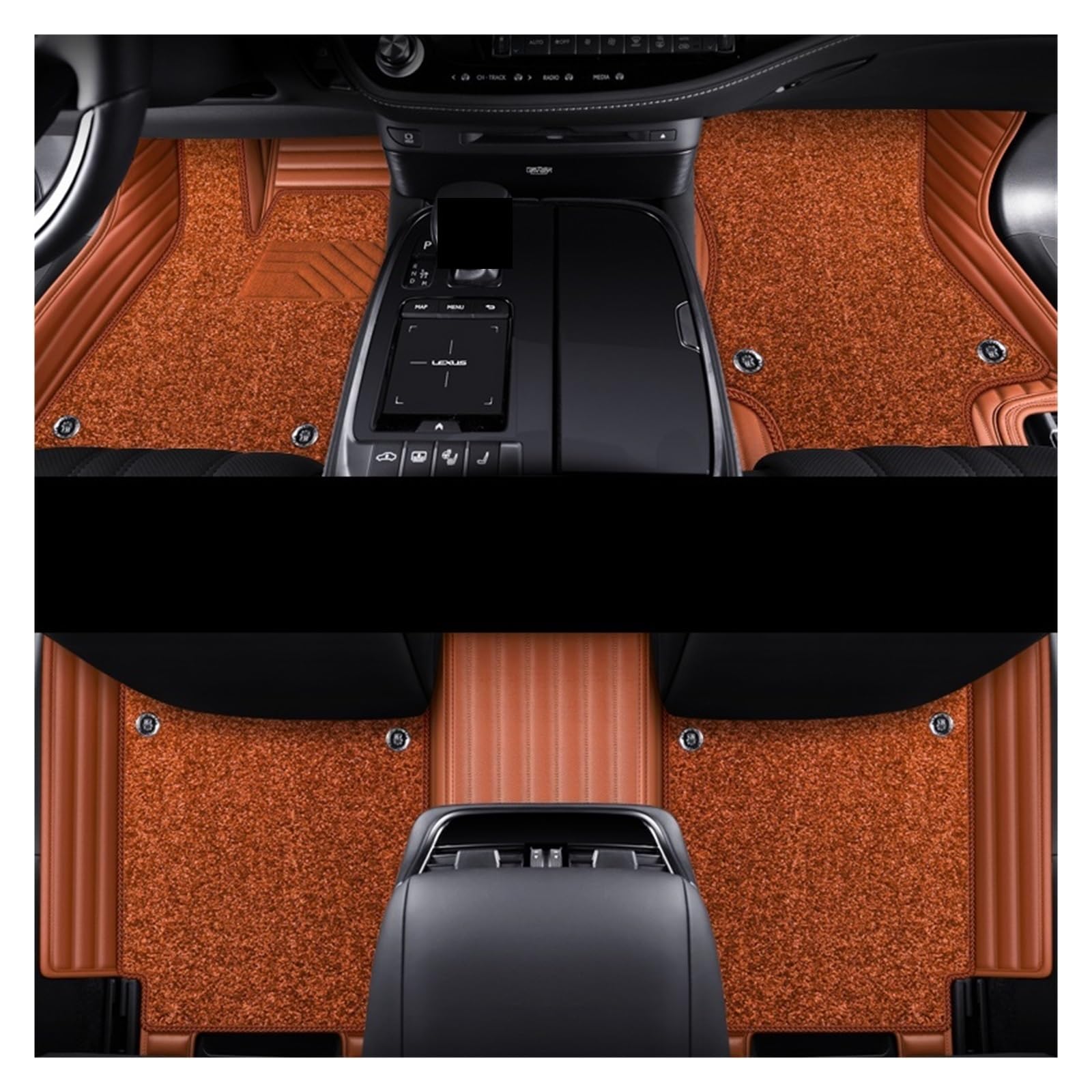 Auto Fußmatten Auto-Fußmatten Teppiche Styling Innenausstattung Für Range Für Rover Für Sport 2014 2016 2018 2020 2021 rutschfeste Allwetter-Automatte(Double orange 2) von DHDYJSA