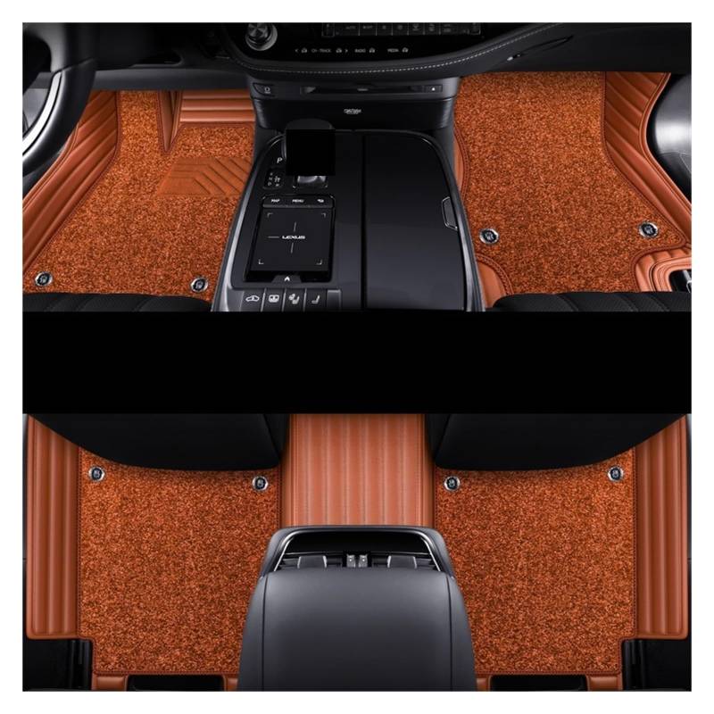 Auto Fußmatten Auto-Fußmatten Teppiche Styling Innenausstattung Für Range Für Rover Für Sport 2014 2016 2018 2020 2021 rutschfeste Allwetter-Automatte(Double orange 2) von DHDYJSA