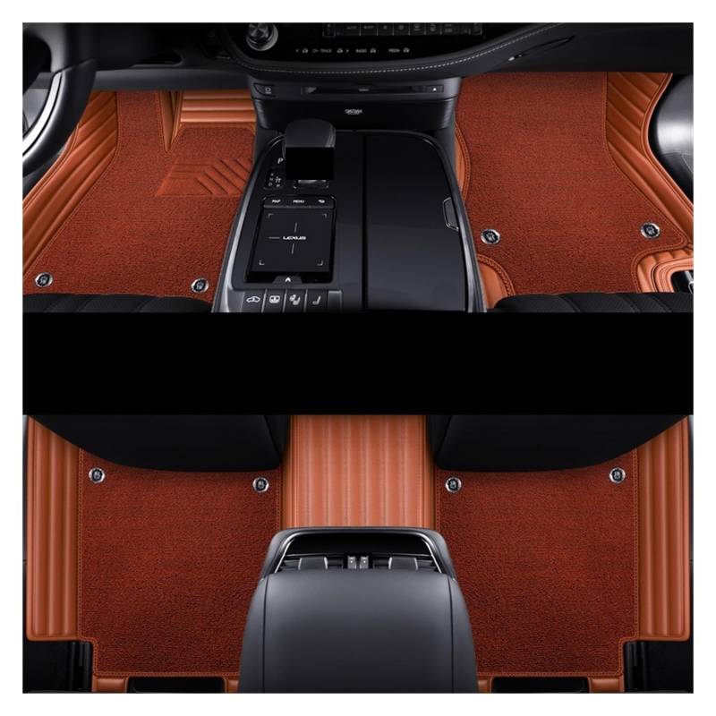 Auto Fußmatten Auto-Fußmatten Teppiche Styling Innenausstattung Für Range Für Rover Für Sport 2014 2016 2018 2020 2021 rutschfeste Allwetter-Automatte(Double orange1) von DHDYJSA