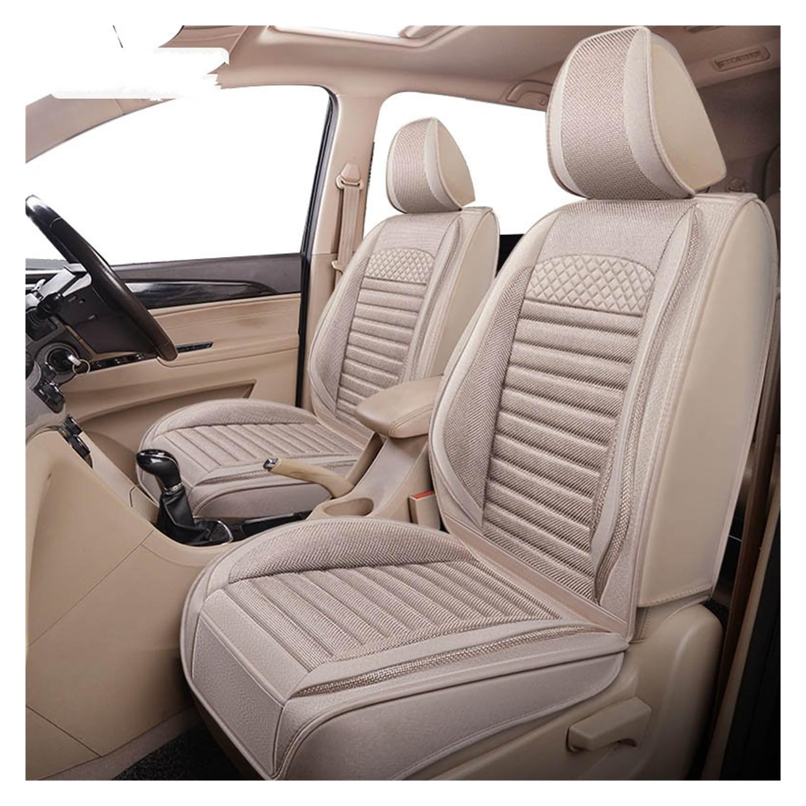 Auto Sitzbezüge 1seat Autositzbezug Auto Innenausstattung Für Benz Für C-Klasse Für T-Modell Für Wagon Autositzschoner(Beige) von DHDYJSA