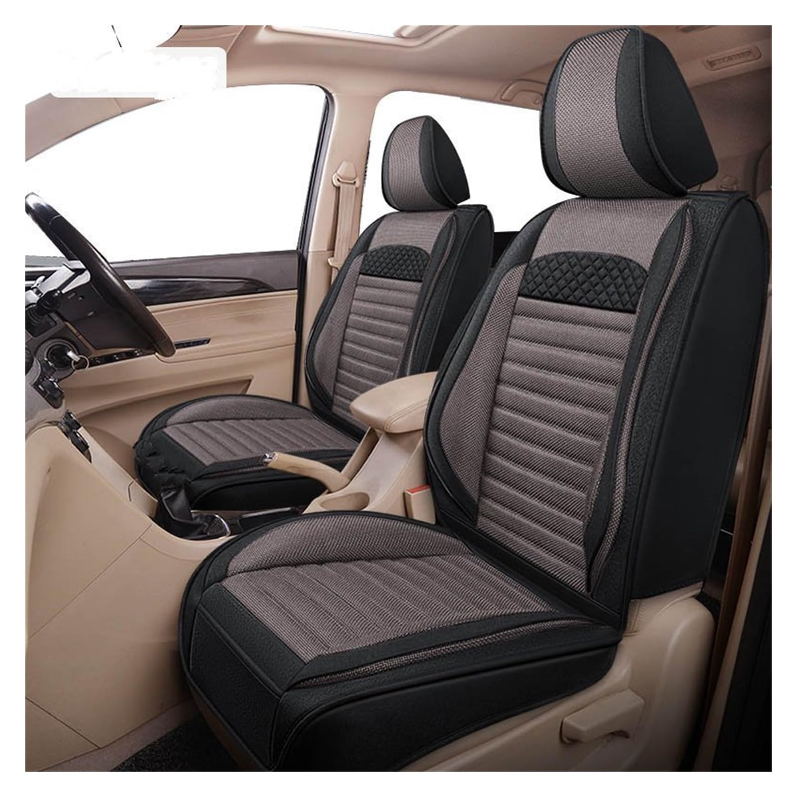 Auto Sitzbezüge 1seat Autositzbezug Auto Innenausstattung Für Benz Für C-Klasse Für T-Modell Für Wagon Autositzschoner(Black Coffee) von DHDYJSA