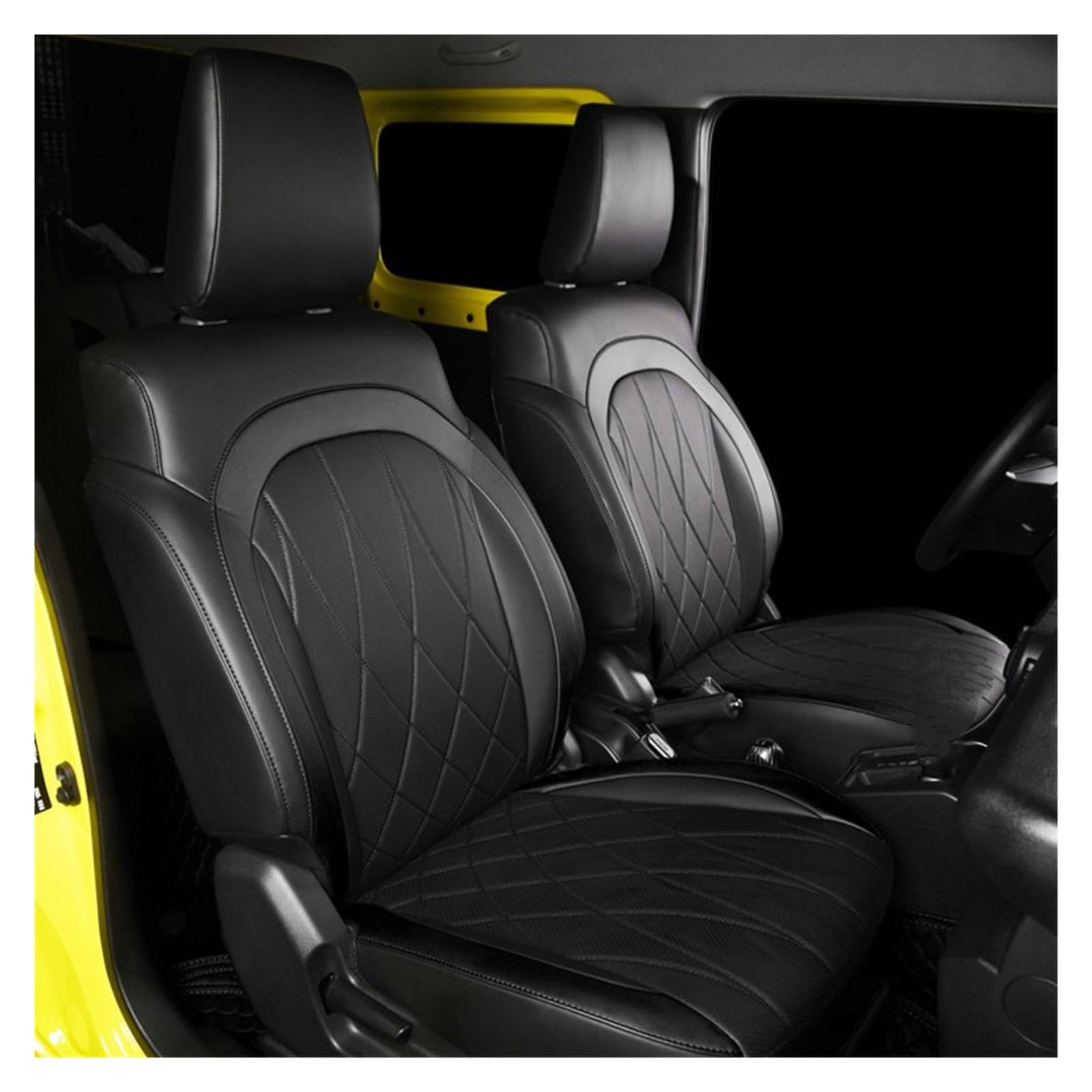 Auto Sitzbezüge Autositzbezug Full Surround Pad Modifiziert Wasserdicht Für Suzuki Für JIMNY Für Jb64 2019 2020 2021 2022 Autositzschoner(Black,Full Set) von DHDYJSA