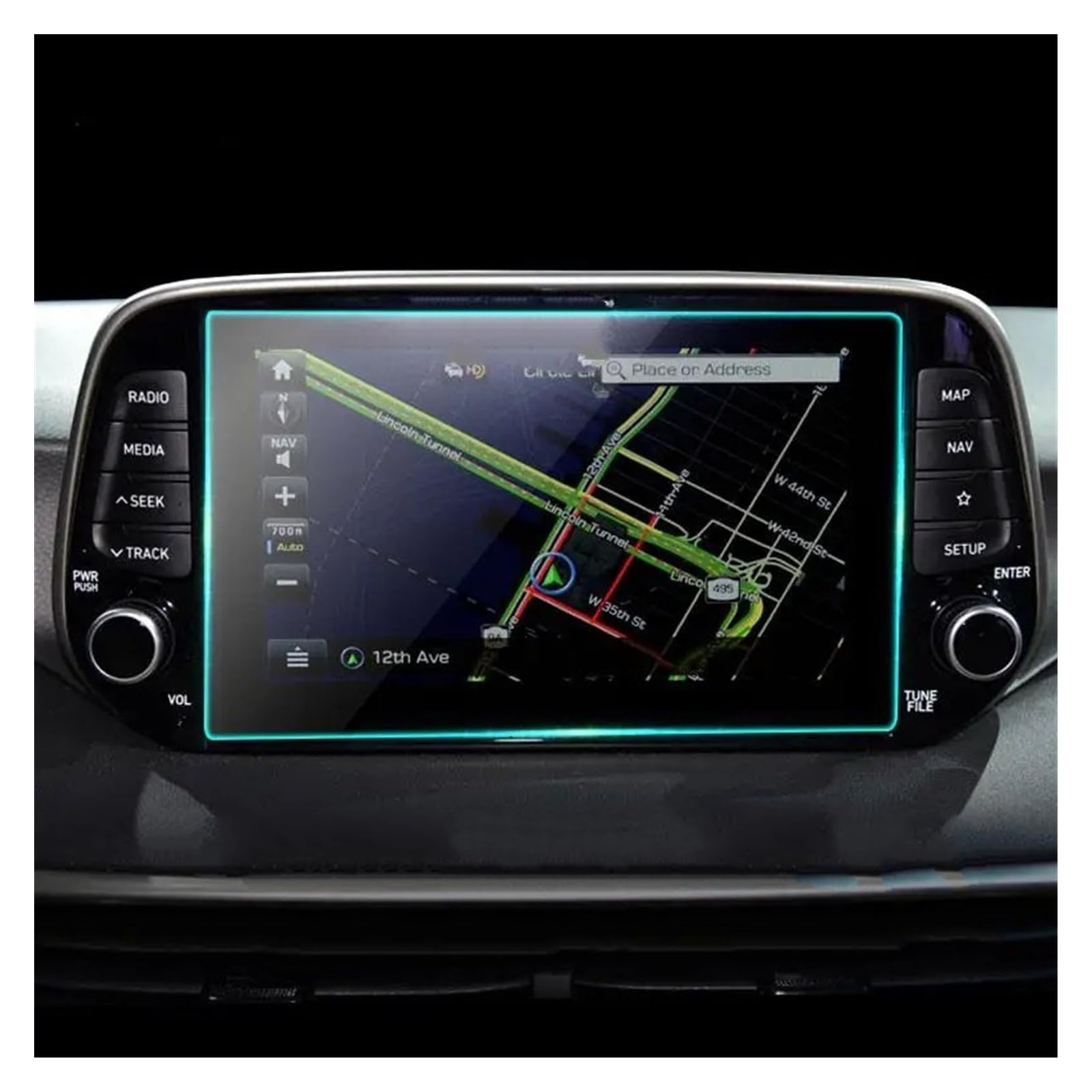 Cockpit-Displayschutz 8 Zoll Für Hyundai Für Tucson 2019 Auto GPS Navigation Gehärtetem Glas Screen Protector Dekoration Refit Anti-Scratch Navigation Schutzfolie(207X126mm 1PCS) von DHDYJSA