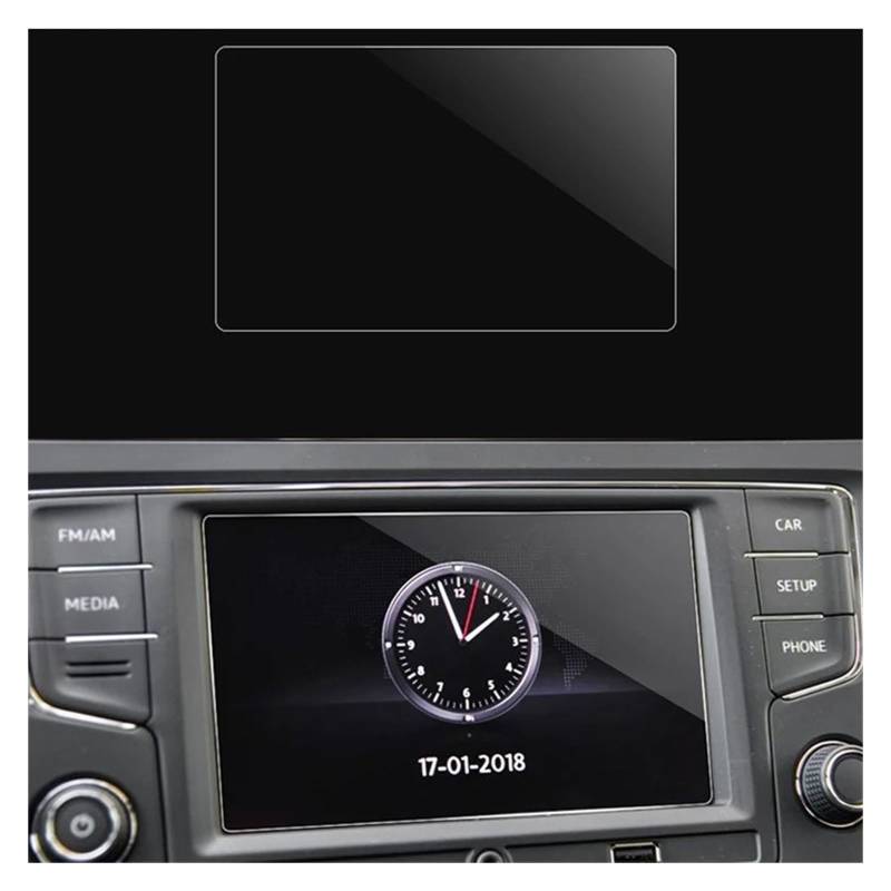 Cockpit-Displayschutz Auto GPS Navigation Gehärtetem Glas Screen Protector Stahl Portective Film Für VW Für Tiguan Für Mk2 2016 2017 2018 Navigation Schutzfolie(6.5 inch) von DHDYJSA