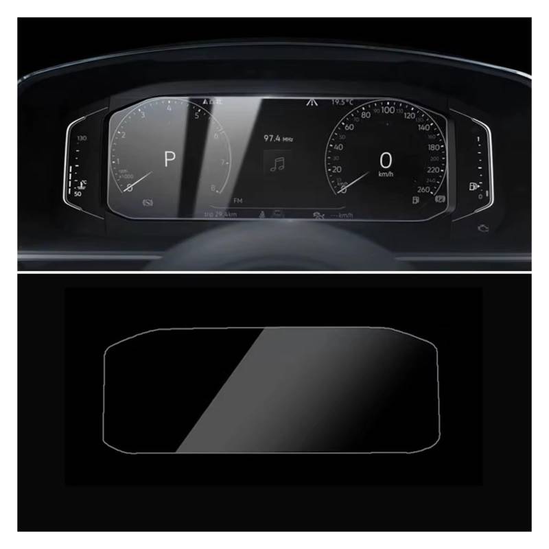 Cockpit-Displayschutz Auto GPS Navigation Gehärtetem Glas Screen Protector Stahl Portective Film Für VW Für Tiguan Für Mk2 2016 2017 2018 Navigation Schutzfolie(Instrument) von DHDYJSA