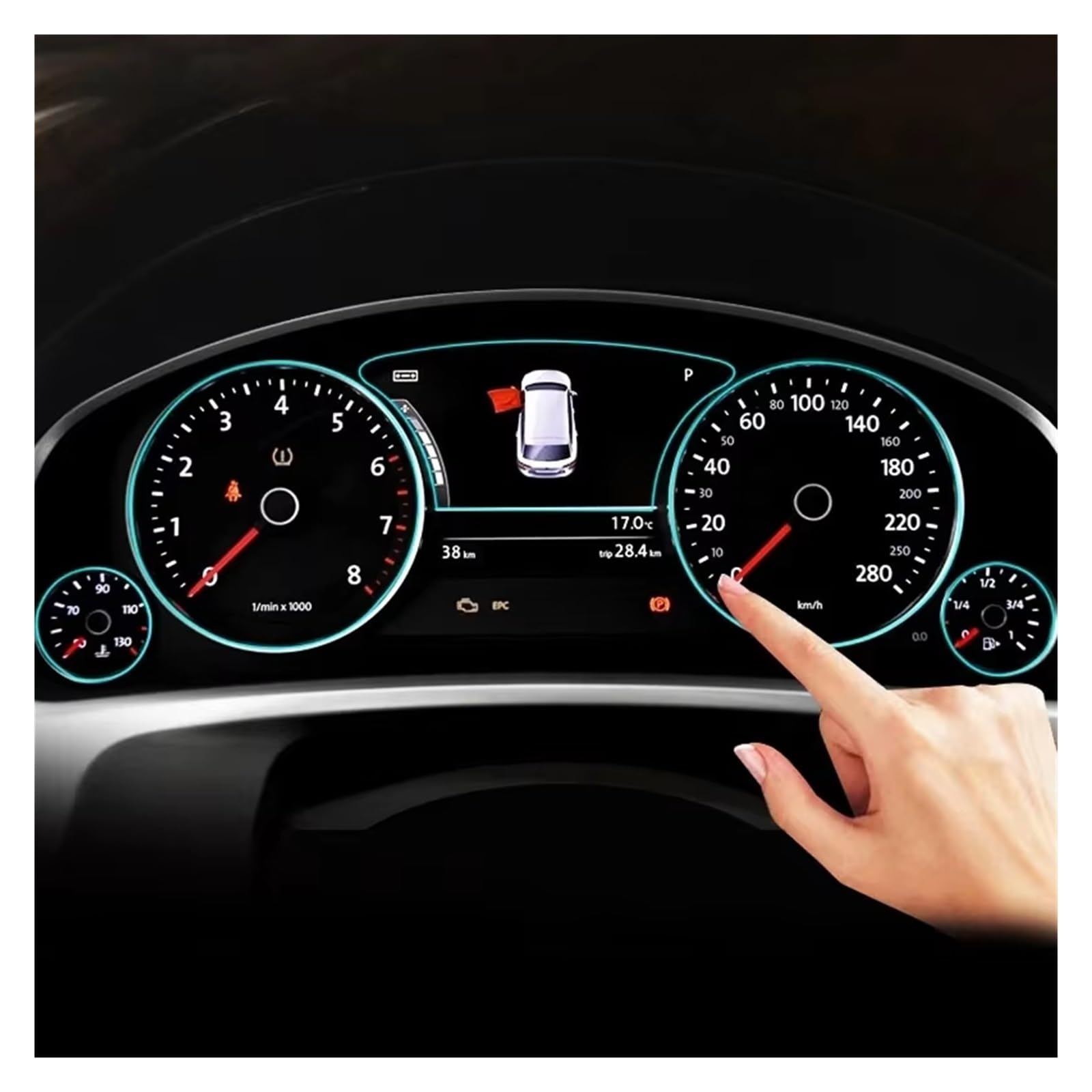 Cockpit-Displayschutz Auto Instrument Panel Membran Anti-Scratch-Screen Protector Für VW Für Touareg 2011 2012 2013 2014 2015 2016 2017 2018 Navigation Schutzfolie von DHDYJSA