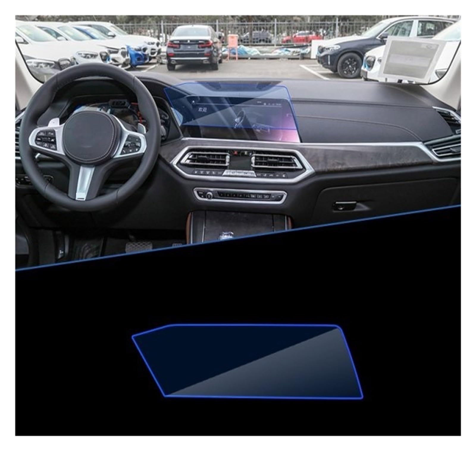 Cockpit-Displayschutz Autonavigationsinstrument-Displayfolie Touch Full Screen Protector Für X5 Für MK4 Für G05 2019 2020 2021 2022 Navigation Schutzfolie(GPS) von DHDYJSA