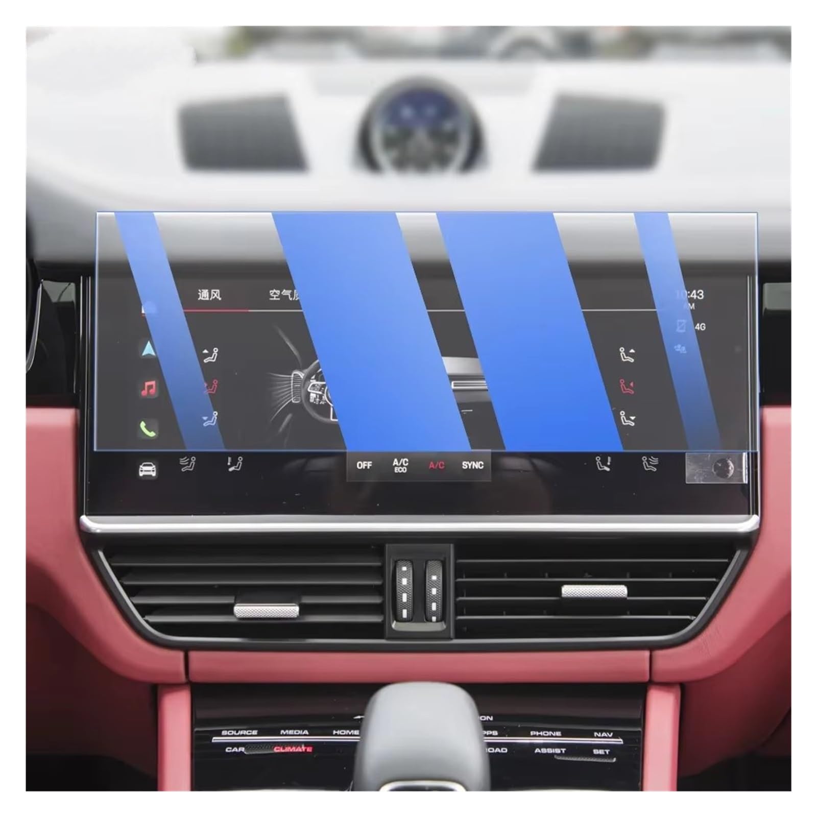 Cockpit-Displayschutz Für Für Cayenne 2018 2019 2020 2021 2022 2023 Auto GPS Navigation Film LCD Bildschirm Gehärtetem Glas Schutz Film Navigation Schutzfolie(Blue) von DHDYJSA