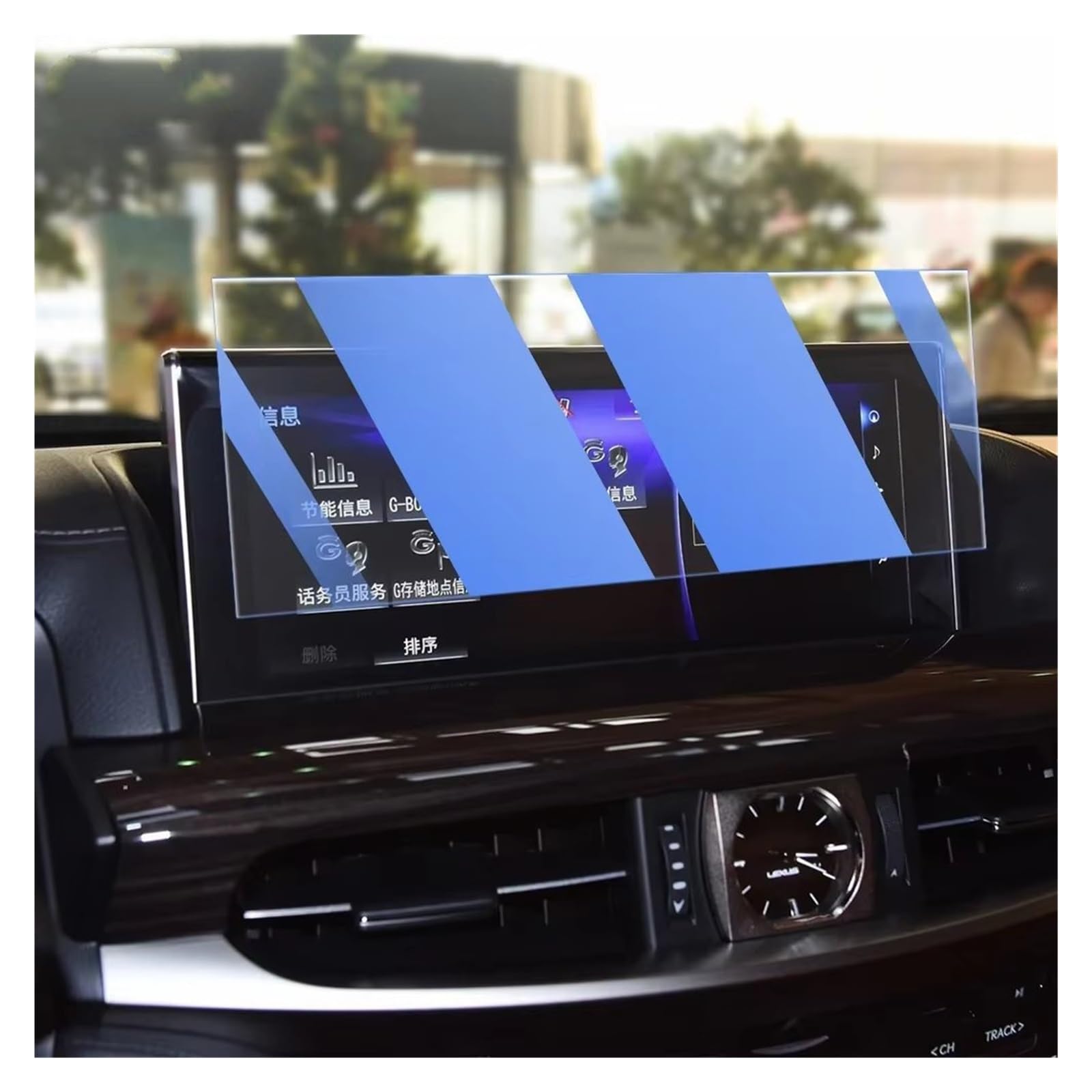 Cockpit-Displayschutz Für Lexus Für LX570 2017 2018 2019 2020 2021 Auto GPS Navigation Film LCD Bildschirm Gehärtetem Glas Schutz Film Navigation Schutzfolie(Blue) von DHDYJSA