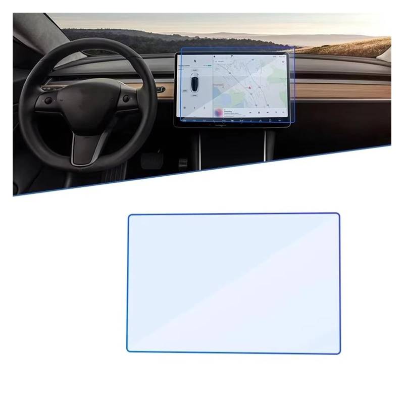 Cockpit-Displayschutz Für Tesla Für Modell Y 2021 2022 Autonavigationsinstrumentenfolie GPS Ultradünner Touch-Vollbildschutz Gehärtetes Glas Navigation Schutzfolie von DHDYJSA