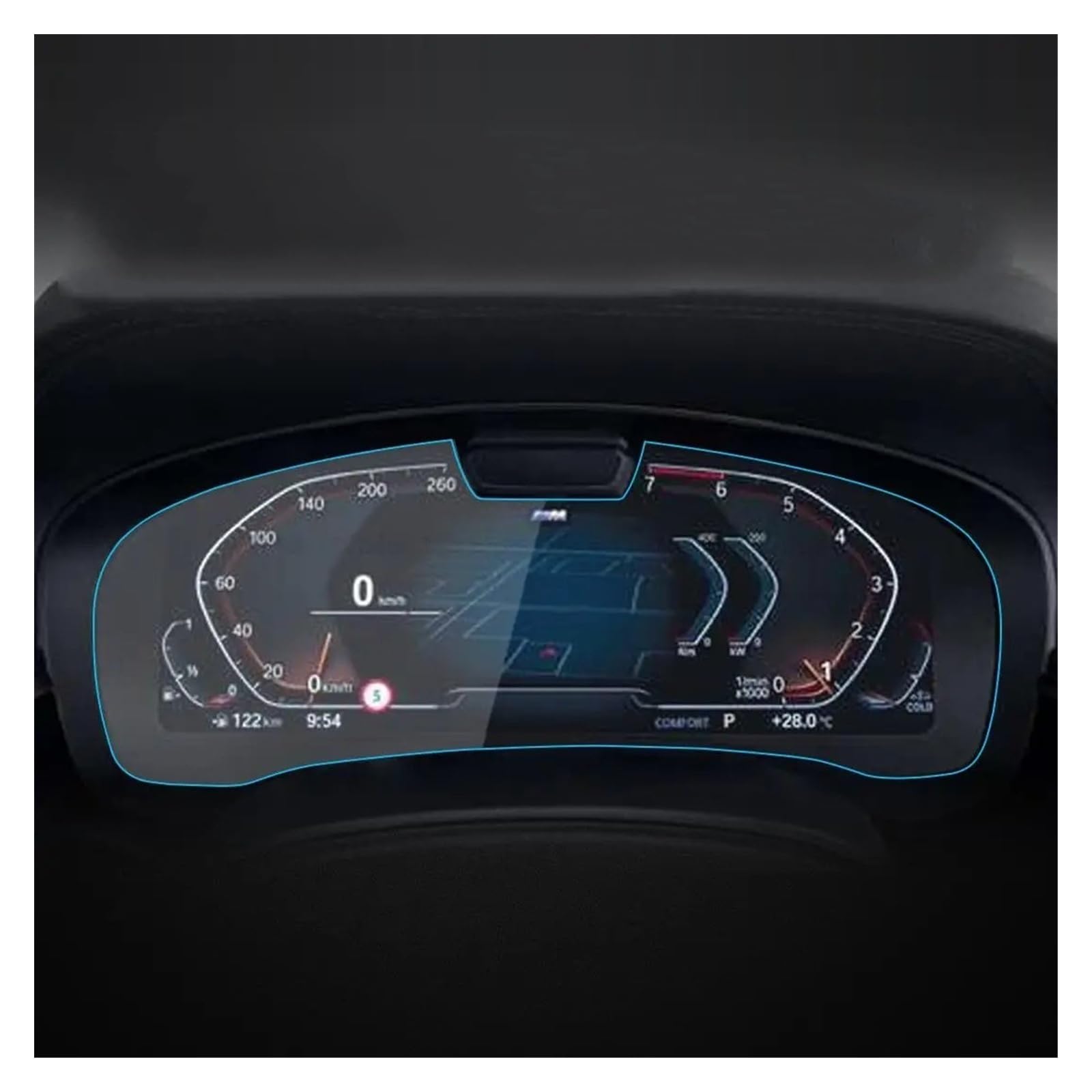 Cockpit-Displayschutz Gehärtetes Glas Display-schutzfolie Für G30 Für G31 Für Series5 2021 2022 Auto GPS Auto Innen Dashboard Navigation Schutzfolie(High Match) von DHDYJSA