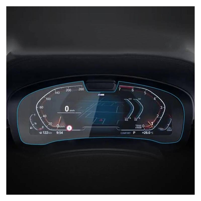 Cockpit-Displayschutz Gehärtetes Glas Display-schutzfolie Für G30 Für G31 Für Series5 2021 2022 Auto GPS Auto Innen Dashboard Navigation Schutzfolie(High Match) von DHDYJSA