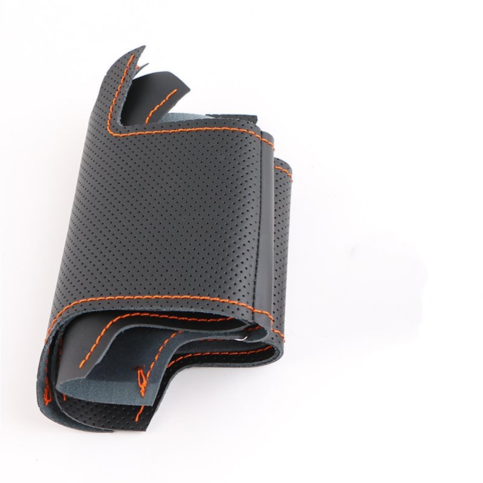 DIY Künstliche Leder Auto Lenkrad Abdeckung Für Für Corsa C 2000-2006 Für Combo C 2001-2011 Lenkradbezug Auto(Black orange Thread) von DHDYJSA