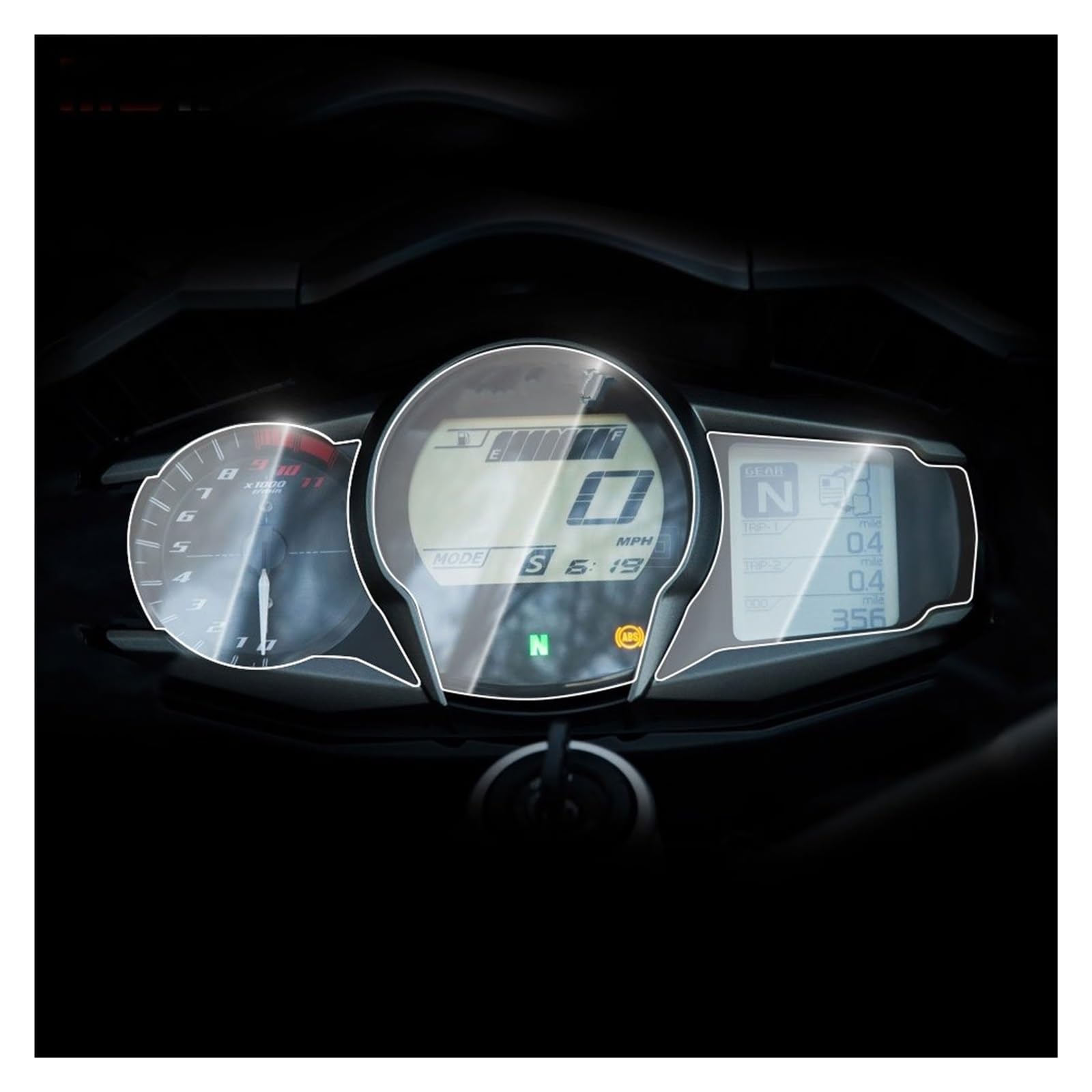 Instrumentenfilm Motorrad Zubehör Dashboard Screen Protector Film Für FJR1300 2013 2014 2015 2016 2017 2018 2019 2020 2021 2022 Tachoschutzfolie(5 PCS) von DHDYJSA