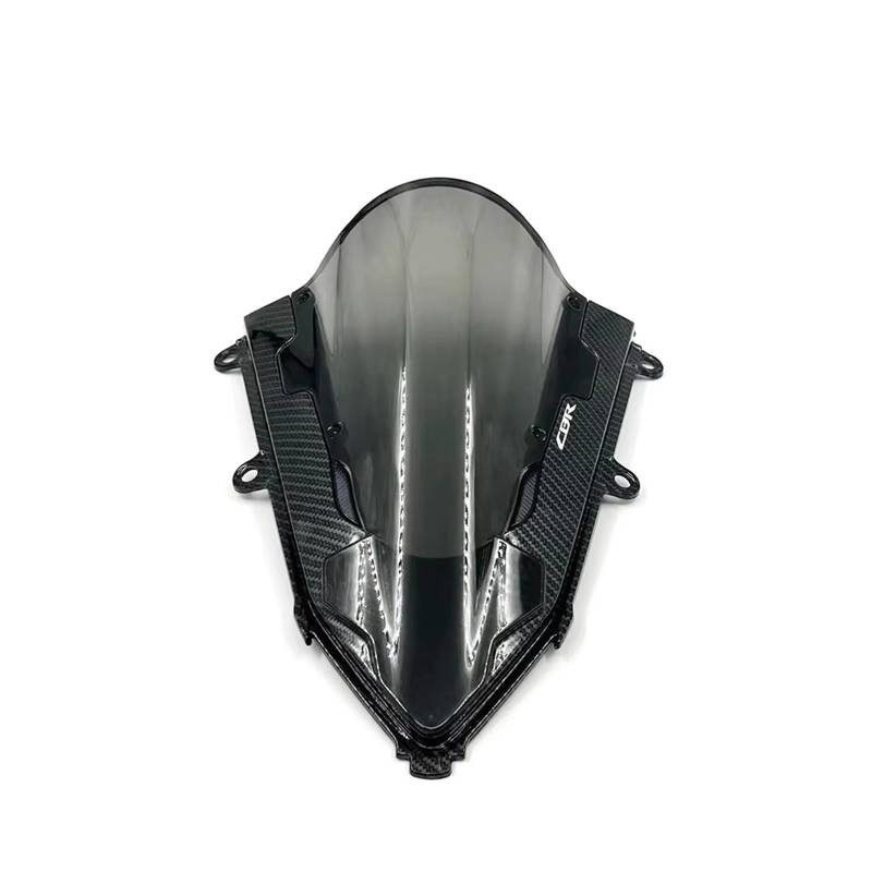 Motorrad Windabweiser Für CBR650R 2019 2020 2021 2022 2023 Motorrad Windschutzscheibe Windschutz Aluminium Kit Deflektor Windschild Motorrad(Carbon Pattern Smoke) von DHDYJSA