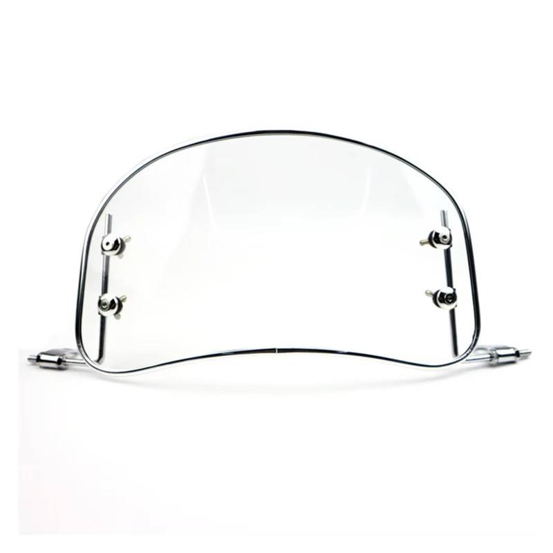 Motorrad Windabweiser Universal Motorrad Windschutzscheibe Retro Front Windabweiser Windschutz Geändert Zubehör Einfache Installation Für Roller E-Bike Windschild Motorrad(Transparent Set B) von DHDYJSA