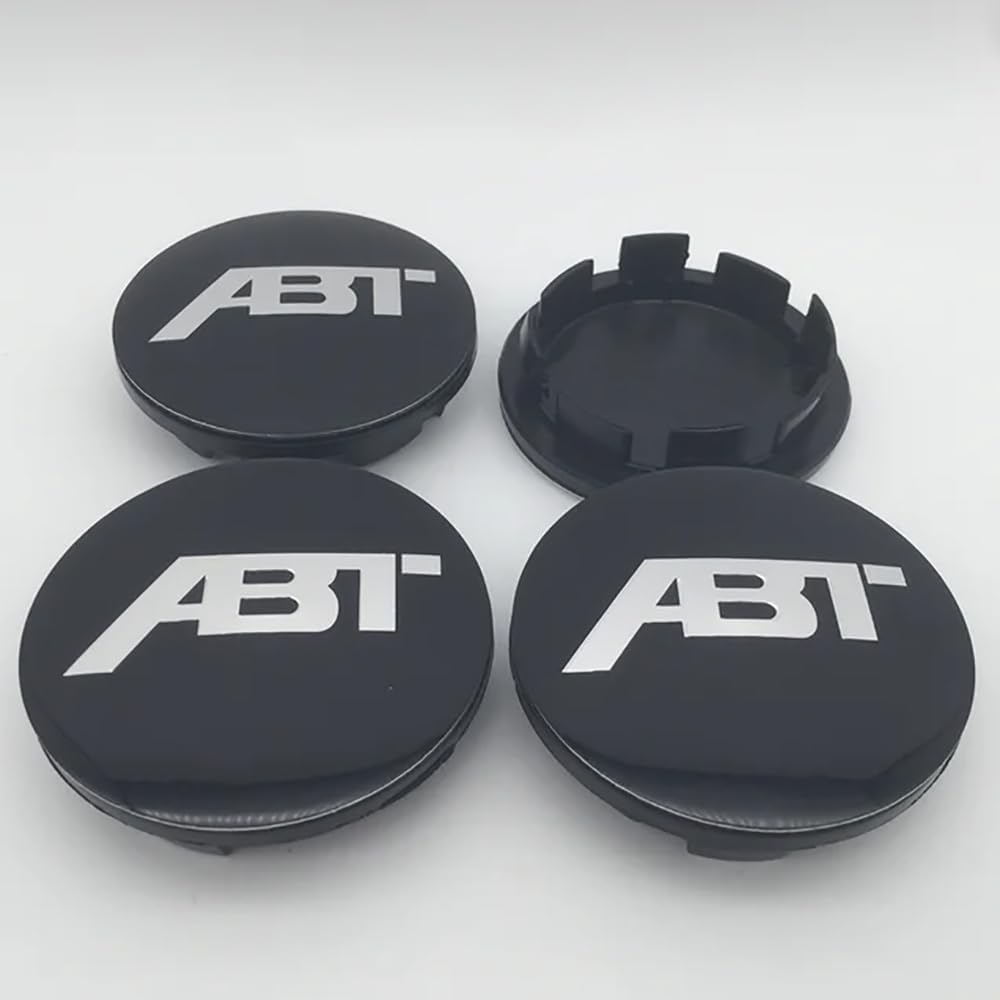 4 Stück Auto Nabendeckel Aufkleber für ABT Radnabenabdeckung Auto Radnabenkappen Aufkleber Abzeichen Logo Sticker Zubehör,60mm von DHJKCBH