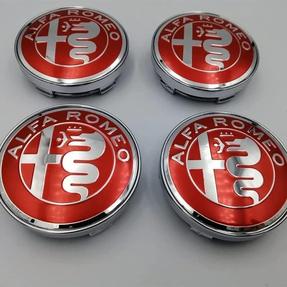 4 Stück Auto Nabendeckel Aufkleber für Alfa Romeo 65mm Radnabenabdeckung Auto Radnabenkappen Aufkleber Abzeichen Logo Sticker Zubehör,D von DHJKCBH