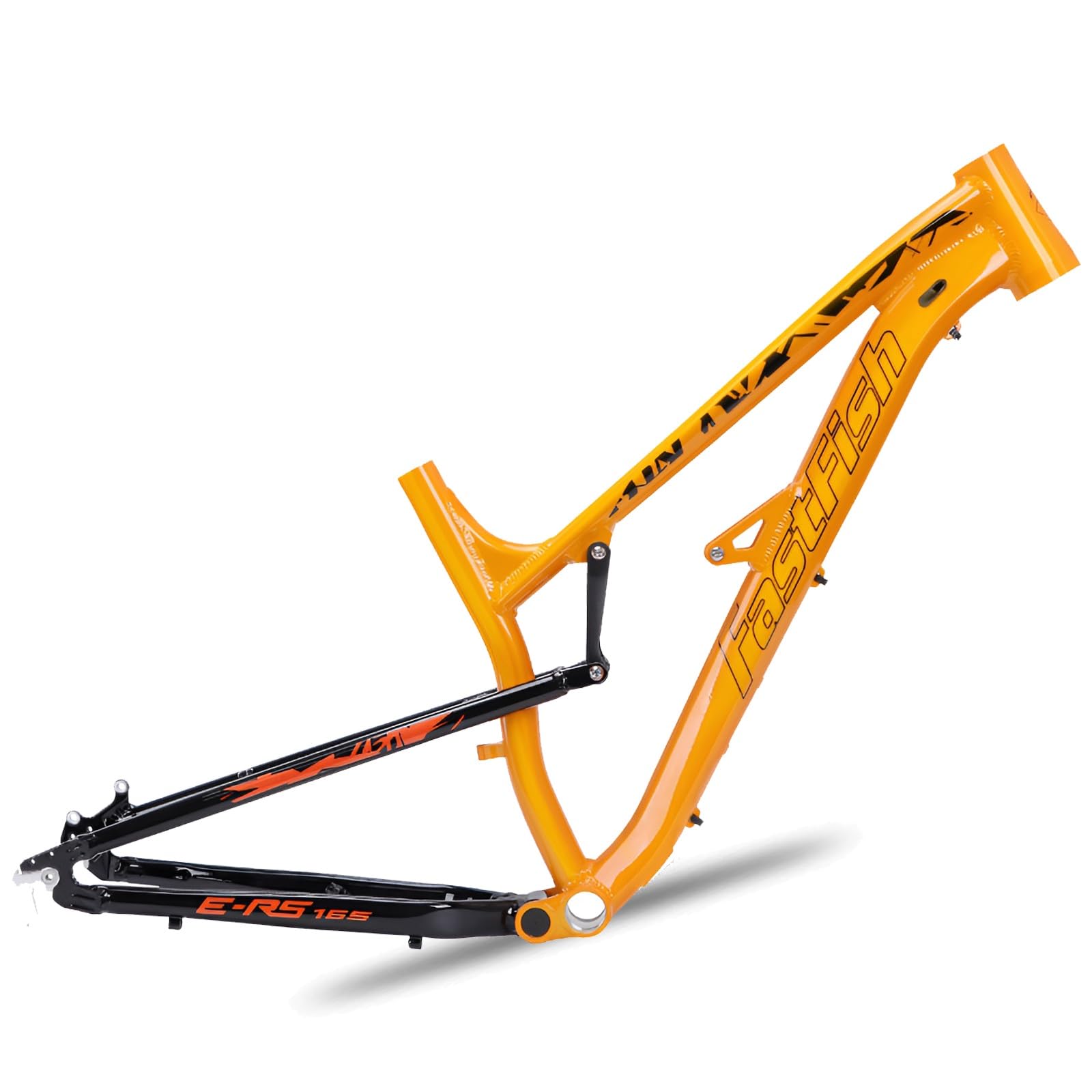 DHNCBGFZ Fahrradrahmen 27,5er Softtail Mountainbike-Rahmen 16'' Aluminiumlegierung Scheibenbremse Fahrradrahmen Schnellspanner 135mm BB68MM Rahmen(Orange) von DHNCBGFZ