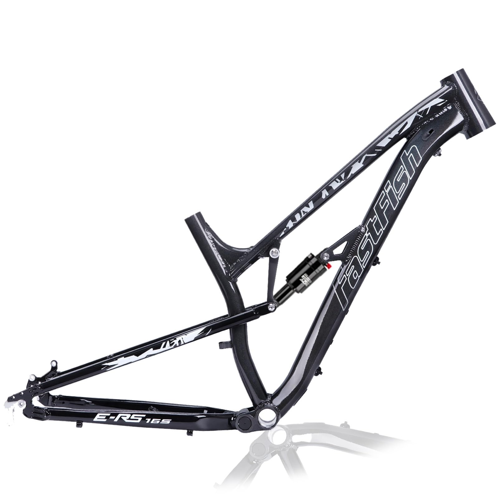 DHNCBGFZ Mountainbike-Aufhängungsrahmen 27,5er Aluminiumlegierung Scheibenbremse Fahrradrahmen QR 135 Mm Softtail-Mountainbike-Rahmen Mit Stoßdämpfer(Black) von DHNCBGFZ