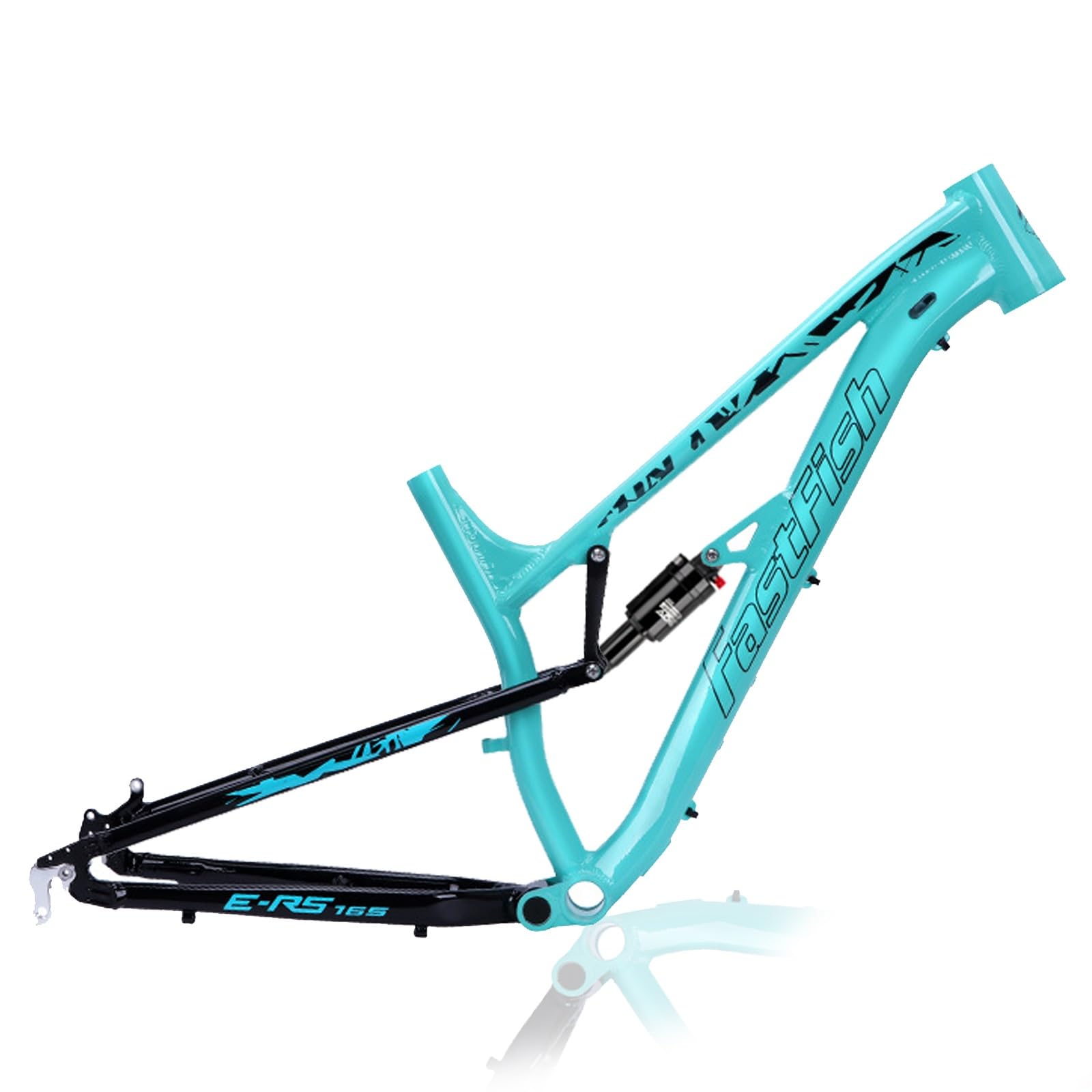 Mountainbike-Aufhängungsrahmen 27,5er Aluminiumlegierung Scheibenbremse Fahrradrahmen QR 135 Mm Softtail-Mountainbike-Rahmen Mit Stoßdämpfer(Blue) von DHNCBGFZ