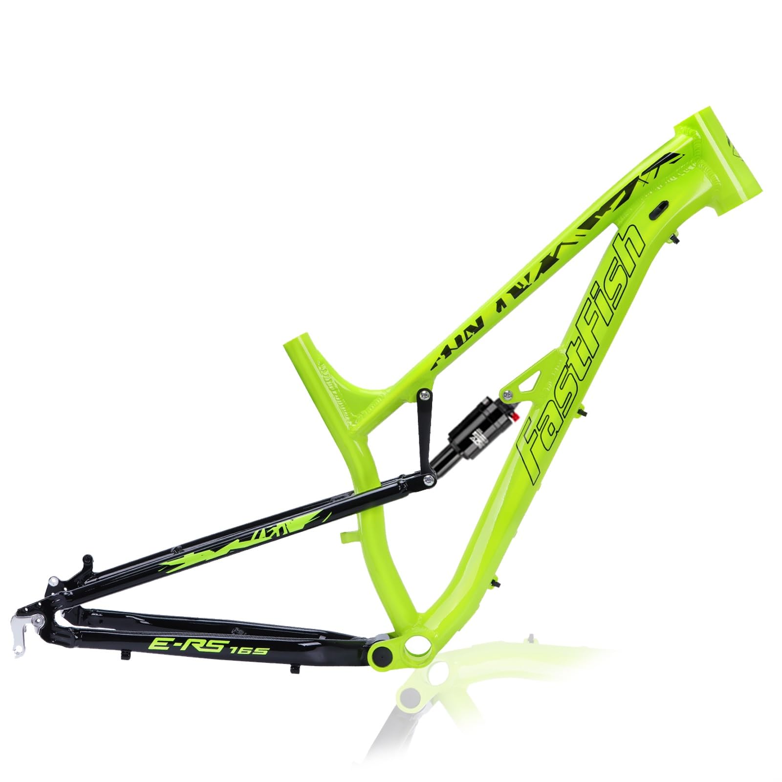 DHNCBGFZ Mountainbike-Aufhängungsrahmen 27,5er Aluminiumlegierung Scheibenbremse Fahrradrahmen QR 135 Mm Softtail-Mountainbike-Rahmen Mit Stoßdämpfer(Green) von DHNCBGFZ