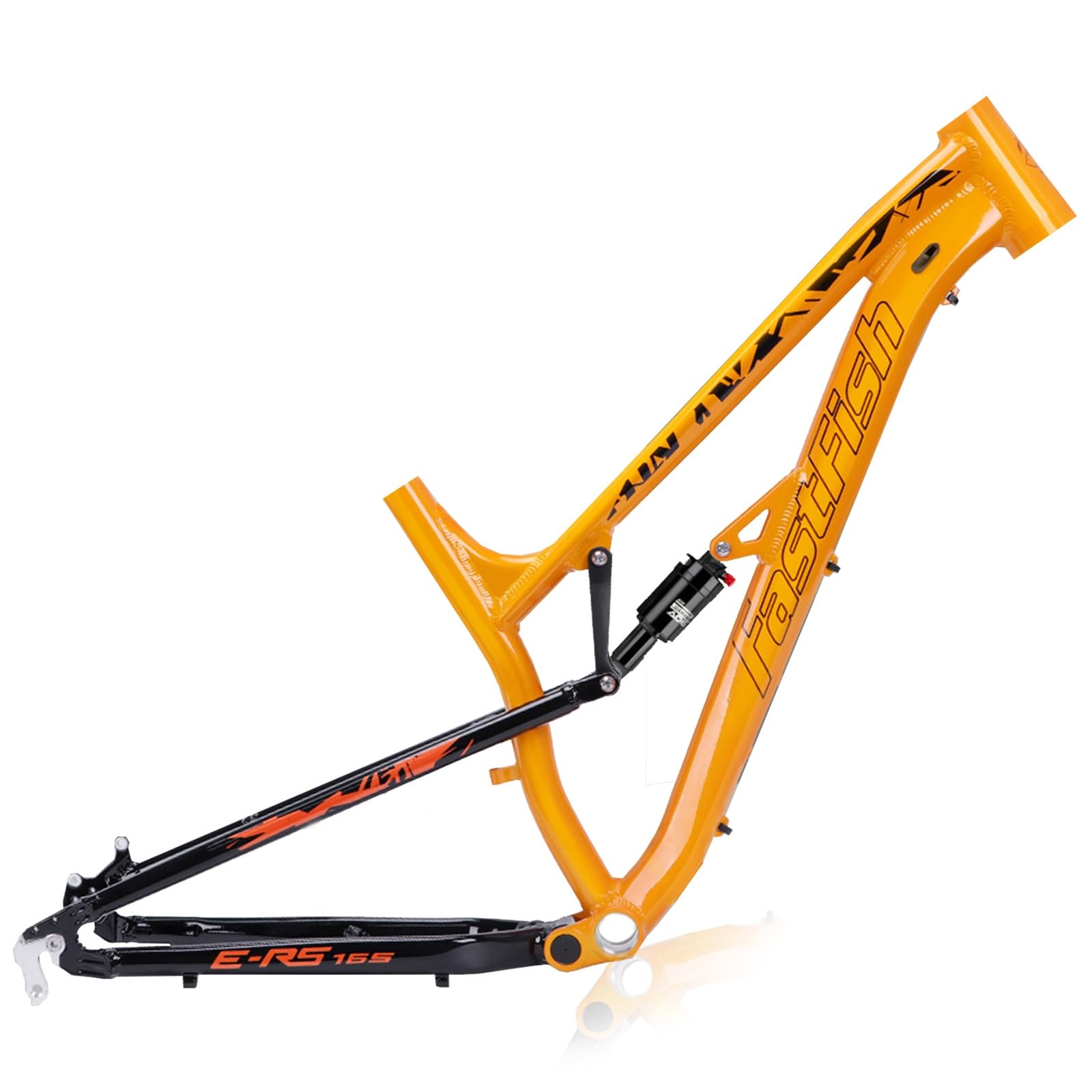 DHNCBGFZ Mountainbike-Aufhängungsrahmen 27,5er Aluminiumlegierung Scheibenbremse Fahrradrahmen QR 135 Mm Softtail-Mountainbike-Rahmen Mit Stoßdämpfer(Orange) von DHNCBGFZ