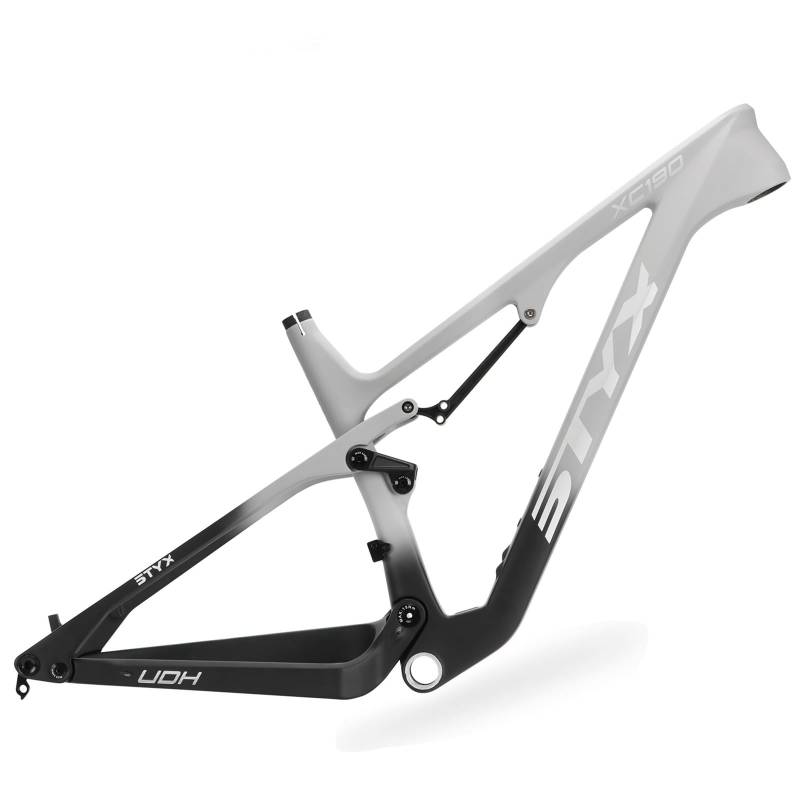 DHNCBGFZ Softtail-Fahrradrahmen 29er-Mountainbike Rahmen Mit Carbonfederung 15 Zoll 17 Zoll Steckachse 148 Mm Scheibenbremse Enduro-Fahrradrahmen(Black Gray,29''x15'') von DHNCBGFZ