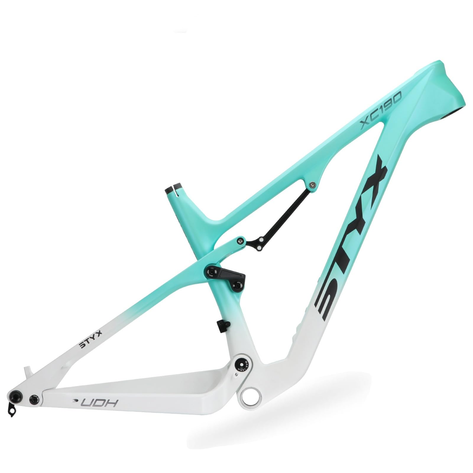 DHNCBGFZ Softtail-Fahrradrahmen 29er-Mountainbike Rahmen Mit Carbonfederung 15 Zoll 17 Zoll Steckachse 148 Mm Scheibenbremse Enduro-Fahrradrahmen(White Green,29''x15'') von DHNCBGFZ