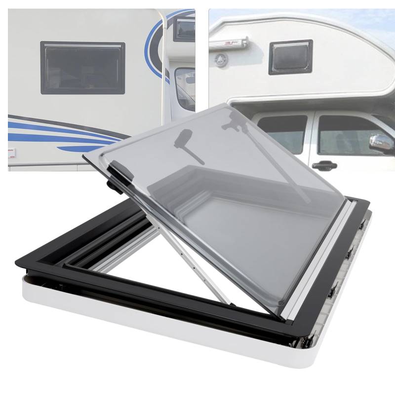 Wohnmobil Fenster, 900*500mm Wohnmobilfenster mit Integriertem Rollo und Fliegengitter, 70° Öffnungswinkel Wohnwagen Seitenfenster für Van Caravan Camper von DHQCQL