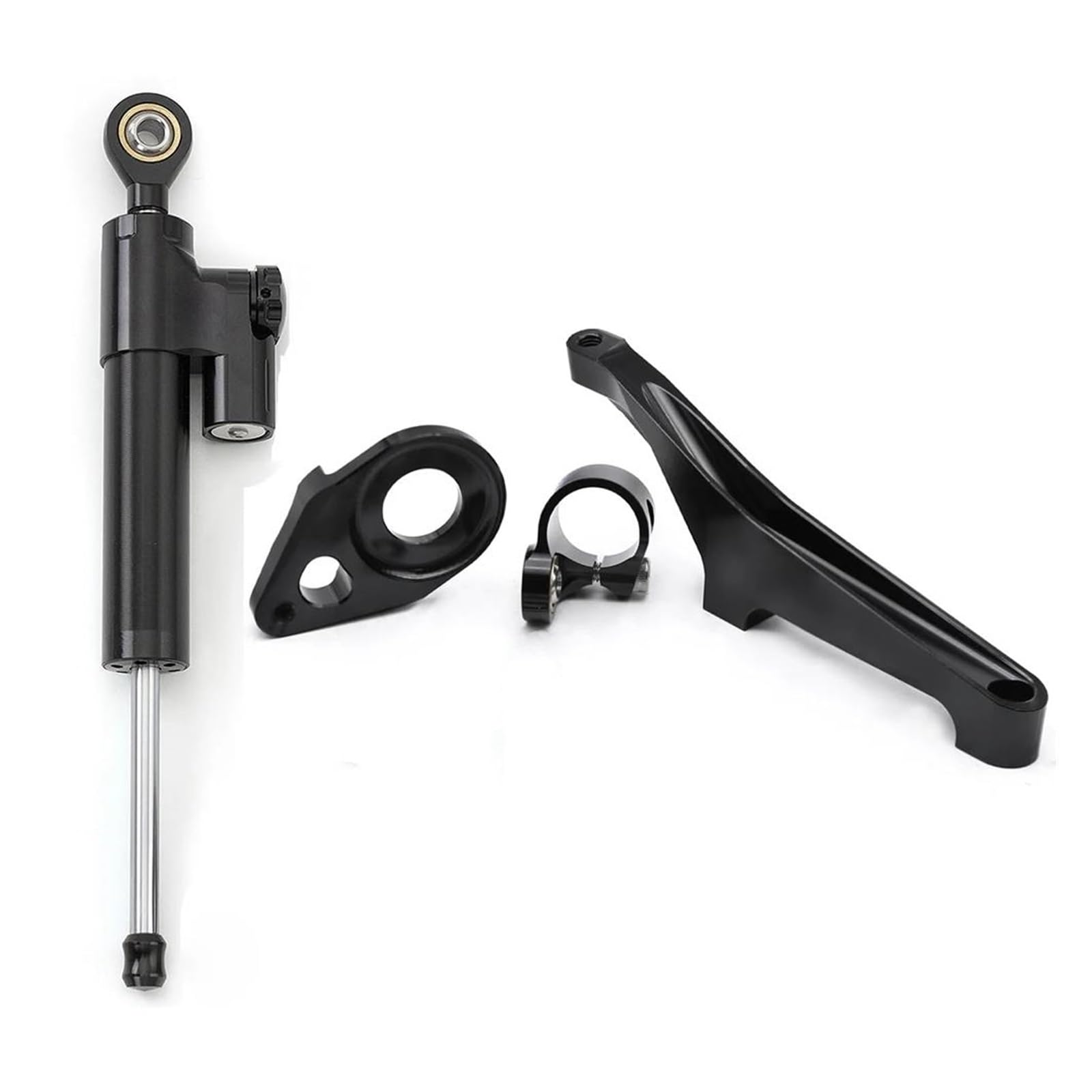 Lenkverstärkerstabilisator Aluminium Motorrad Einstellbare Lenkung Dämpfer Stabilisator Halterung Montage Unterstützung Kit Halter FÜR Suzuki Für SV650 2016-2022 Motorradlenkung(Black Set) von DIAYES