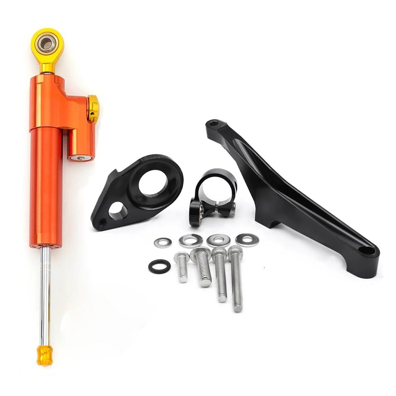 Lenkverstärkerstabilisator Aluminium Motorrad Einstellbare Lenkung Dämpfer Stabilisator Halterung Montage Unterstützung Kit Halter FÜR Suzuki Für SV650 2016-2022 Motorradlenkung(Orange Set) von DIAYES