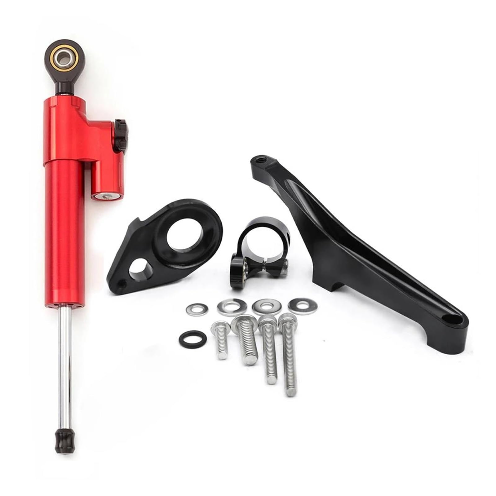 Lenkverstärkerstabilisator Aluminium Motorrad Einstellbare Lenkung Dämpfer Stabilisator Halterung Montage Unterstützung Kit Halter FÜR Suzuki Für SV650 2016-2022 Motorradlenkung(Red Set) von DIAYES