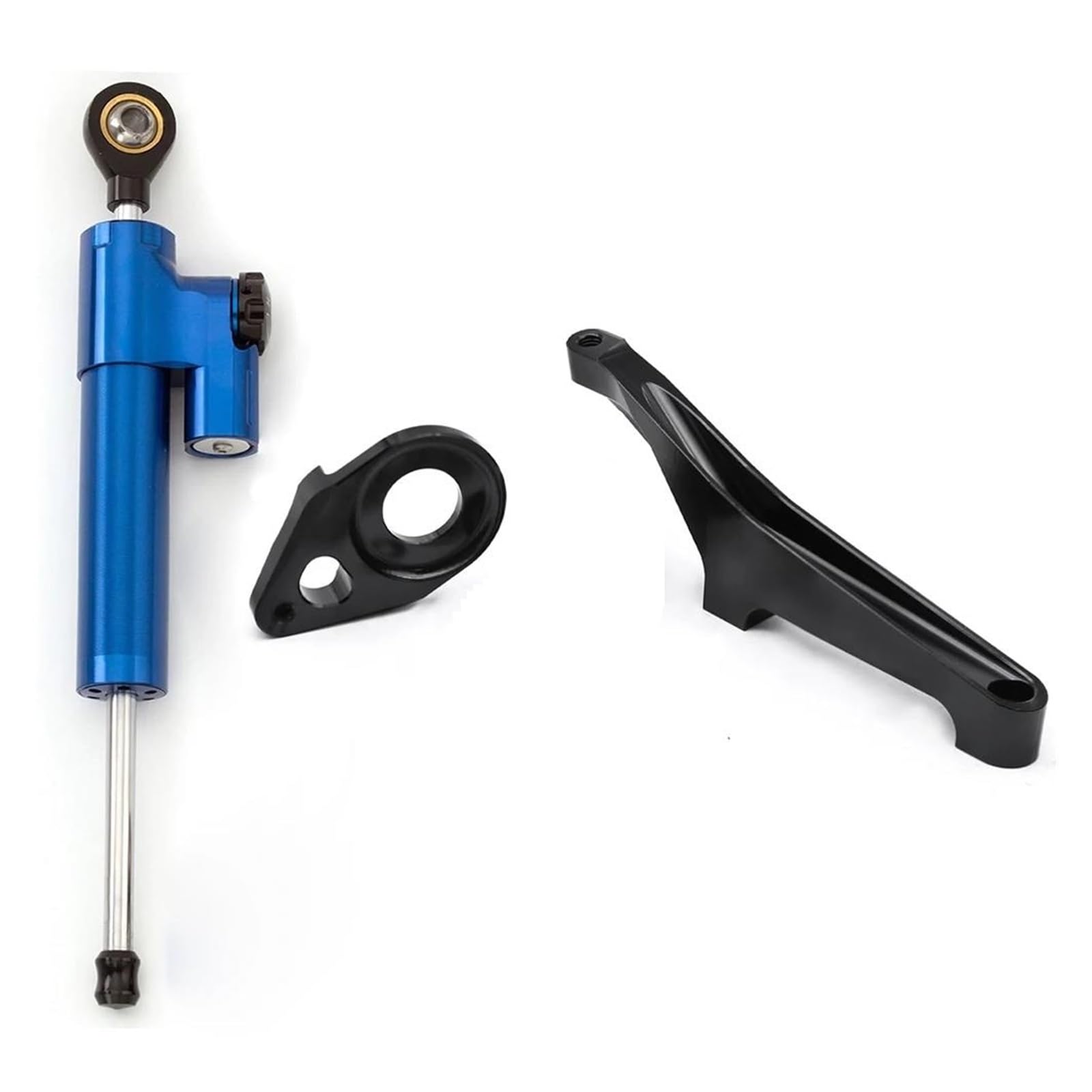 Lenkverstärkerstabilisator Aluminium Motorrad Einstellbare Lenkung Dämpfer Stabilisator Halterung Montage Unterstützung Kit Halter Für Suzuki Für SV650 2016-2022 Motorradlenkung(Blue Set) von DIAYES