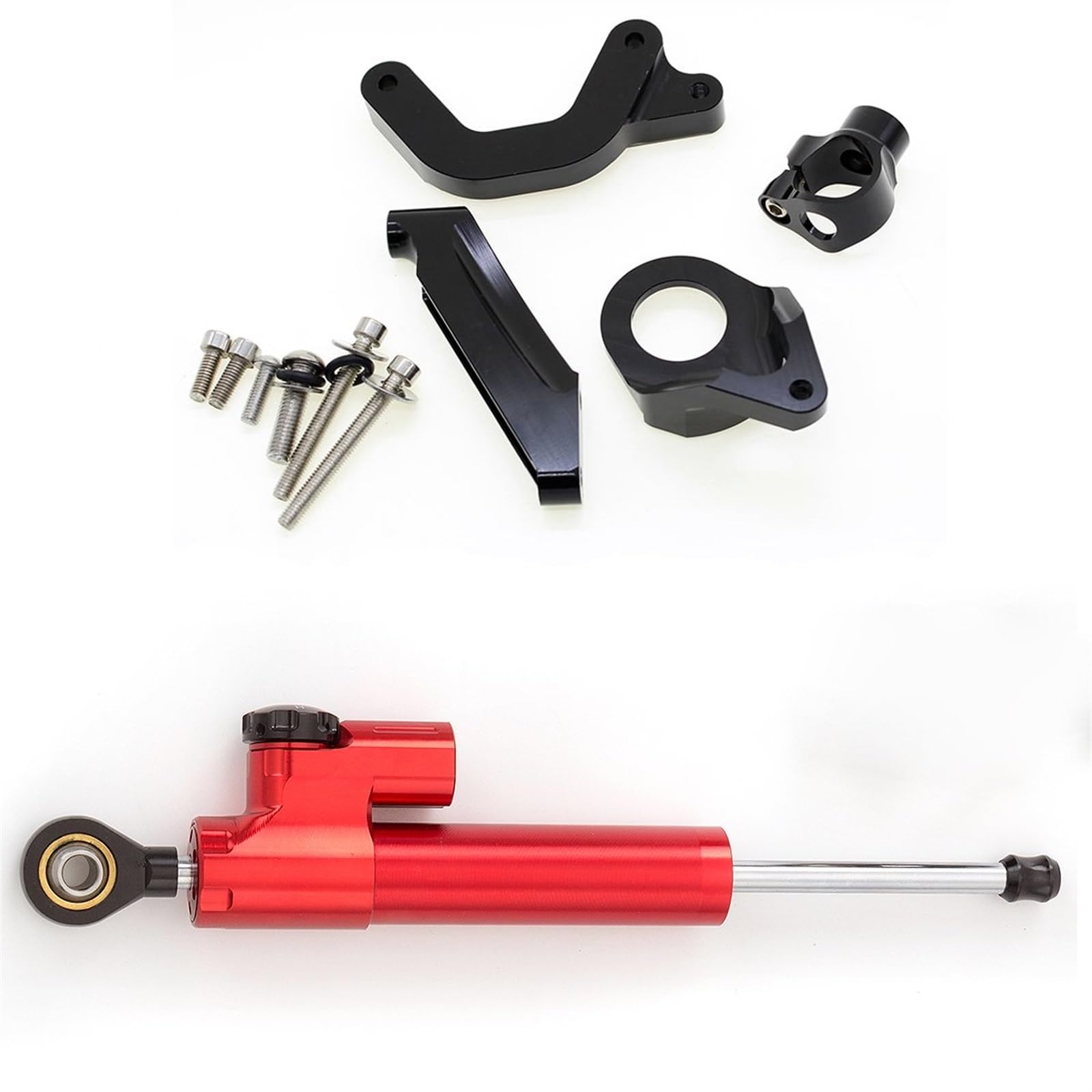 Lenkverstärkerstabilisator Aluminium Motorrad Stabilisator Dämpfer Lenkung Montage Halterung Halter Unterstützung Kit Für Suzuki Für GSXR1000 K9 2009-2015 Motorradlenkung(Red) von DIAYES