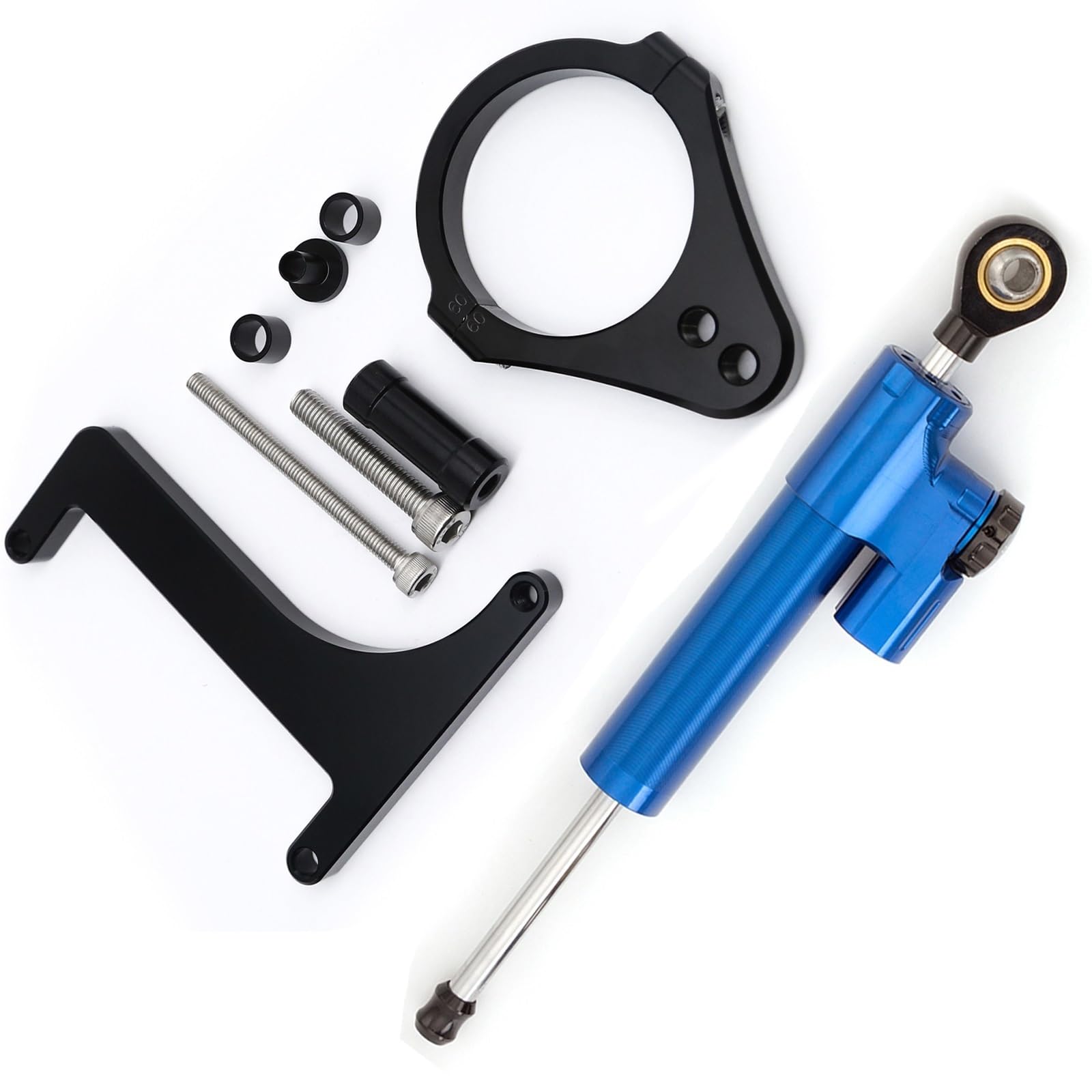 Lenkverstärkerstabilisator CNC Aluminium Carbon Motorrad Stabilisator Halterung Montage Unterstützung Kit Lenkung Dämpfer Für Inokim OX Sub13 Elektrische Roller Motorradlenkung(Blue Set) von DIAYES